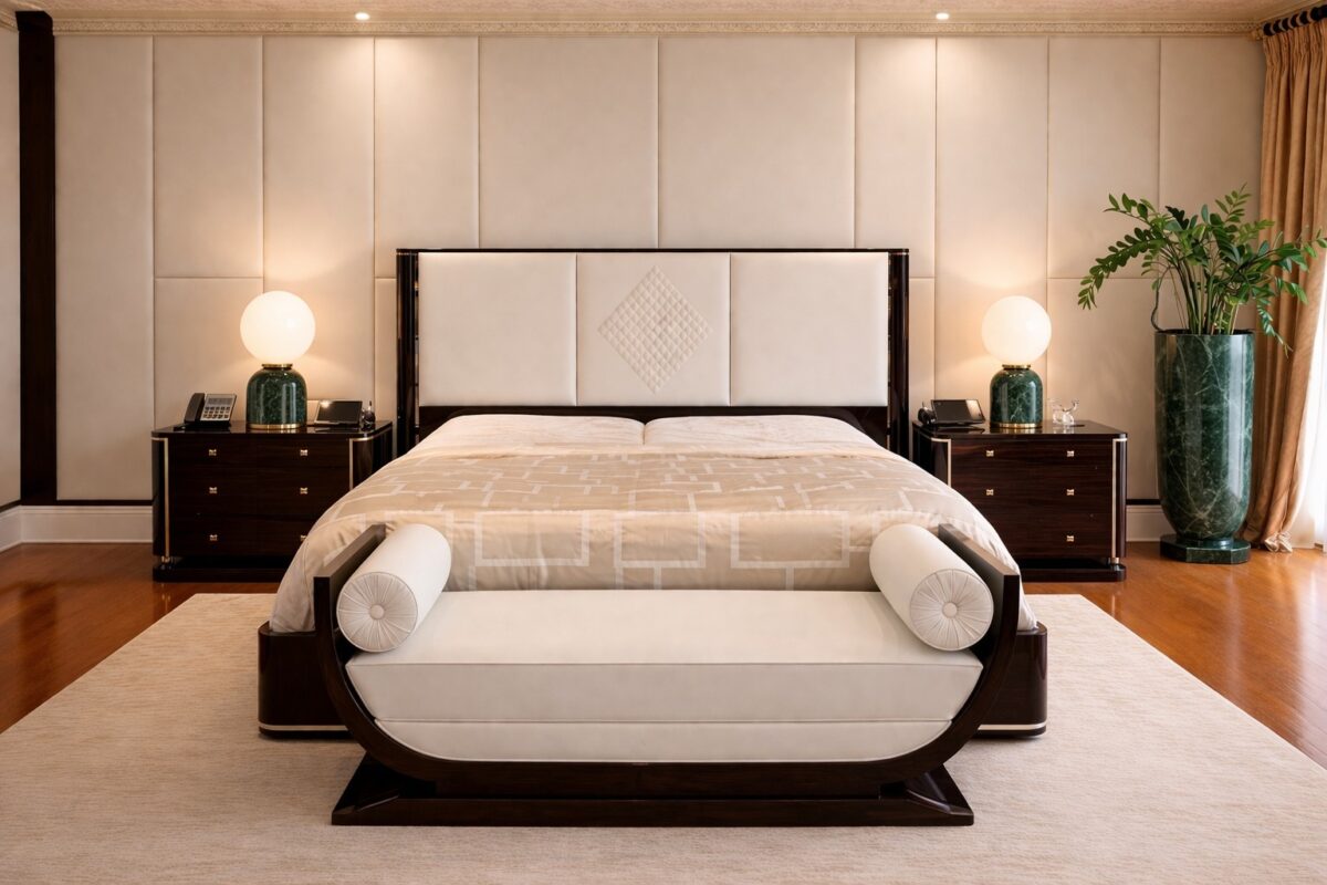 Beautiful Art Deco bed Ebene with distinct contemporary flair